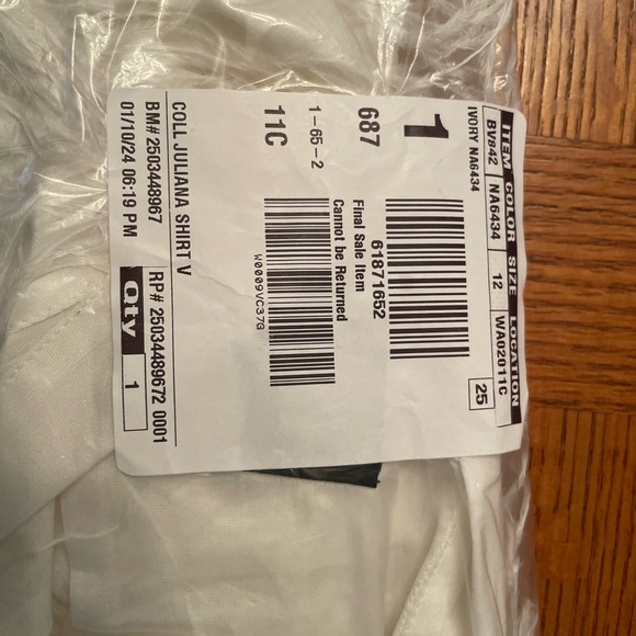 Ivory silk J Crew blouse- stunning!! - Picture 5 of 5